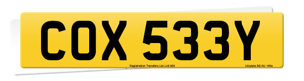 Registration number COX 533Y